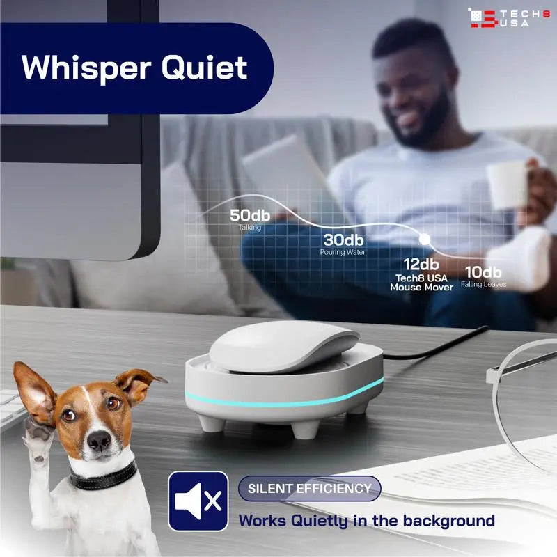 Mouse Mover Pad, Jiggler, Keeps PC Active, Undetectable, No Software, Moves Mouse Randomly Automatically, Made in the USA with US and Imported Parts