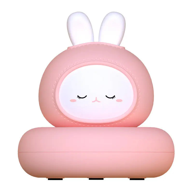 LED bedside desk lamp with cute pet designs (rabbit, kitten, duckling, bear), tap-controlled light, and modern style for home decoration