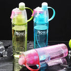 Travel spray bottle for outdoor hydration, featuring mist function and clear scale