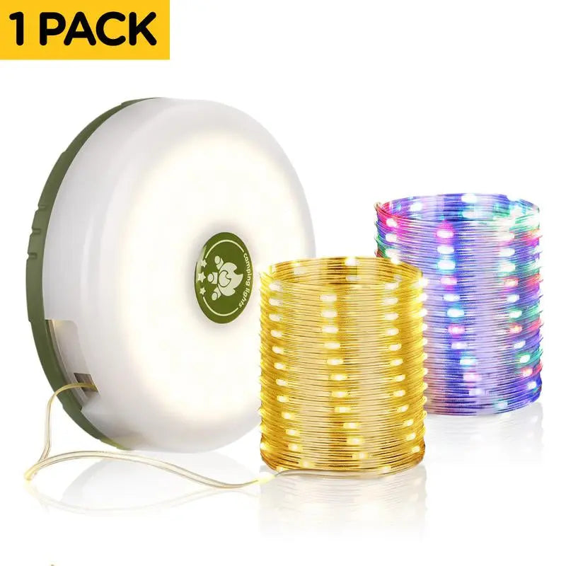 OGERY Camping String Lights, 4 in 1 Quick Storage 32.8FT Rechargeable Retractable String Lights with 8 Lighting Modes, Waterproof Emergency Light Outdoor Led Bulbs Lamp