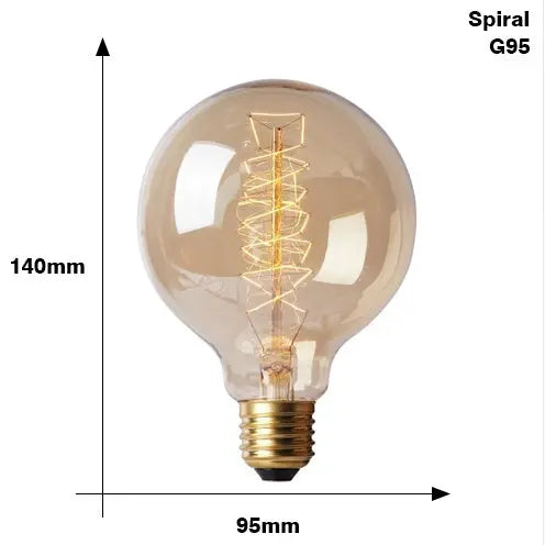 Retro Edison filament bulb with transparent glass and dimmable feature, available in various shapes like ST64, A19, G80 for vintage home lighting