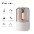 Creative candle light-style aroma diffuser in beige and black with 120ml tank – USB-powered for home aromatherapy and humidification