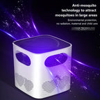 USB-powered mosquito killer lamp in black and white with silent inhalation fan and triple anti-escape technology