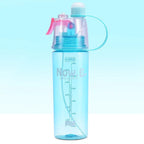 Sports spray bottle releasing fine mist, perfect for hot weather activities