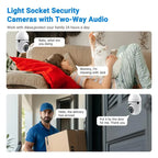 WESECUU Light Bulb Camera 2.4/5Ghz-Wireless 3MP/2MP HD, Infrared Night Vision,Pan/Tilt, 2-Way Audio, Human Detection,Alarm,Alexa Compatible Security