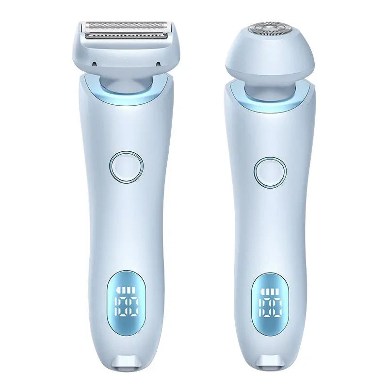 Close-up of USB rechargeable epilator showing hypoallergenic shaving head