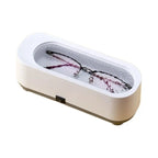 Mini household ultrasonic glasses cleaning machine with purple light and vibration, USB and battery-powered options available

