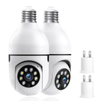 WESECUU Light Bulb Camera 2.4/5Ghz-Wireless 3MP/2MP HD, Infrared Night Vision,Pan/Tilt, 2-Way Audio, Human Detection,Alarm,Alexa Compatible Security