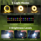 OGERY Camping String Lights, 4 in 1 Quick Storage 32.8FT Rechargeable Retractable String Lights with 8 Lighting Modes, Waterproof Emergency Light Outdoor Led Bulbs Lamp