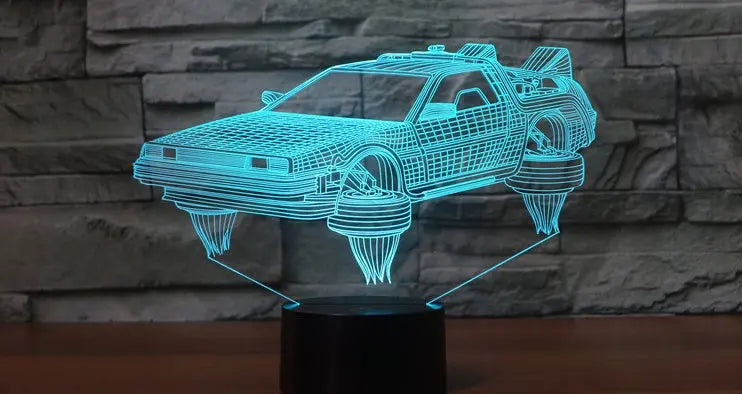3D sci-fi car night light in seven colors, perfect for children's bedroom and study room decor
