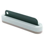 Flexible squeegee with no sharp edges for safe use on delicate surfaces.