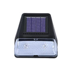 Solar outdoor LED wall light with rainproof design, ideal for courtyard, garden, stairs, and fence lighting