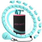 Weighted Hula Circle for Adults, Infinity Hoop Fit plus Size 47 Inch/120Cm, Include 24 Detachable Links and Waist Trainer for Women, Home Workout Equipment