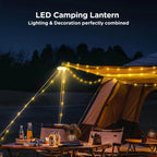 OGERY Camping String Lights, 4 in 1 Quick Storage 32.8FT Rechargeable Retractable String Lights with 8 Lighting Modes, Waterproof Emergency Light Outdoor Led Bulbs Lamp