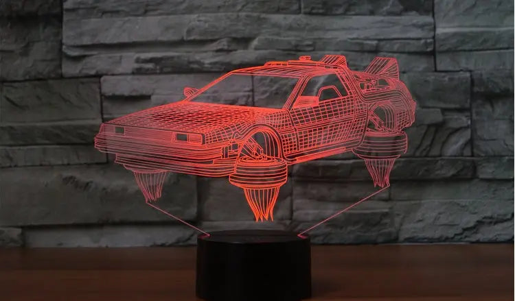 3D sci-fi car night light in seven colors, perfect for children's bedroom and study room decor