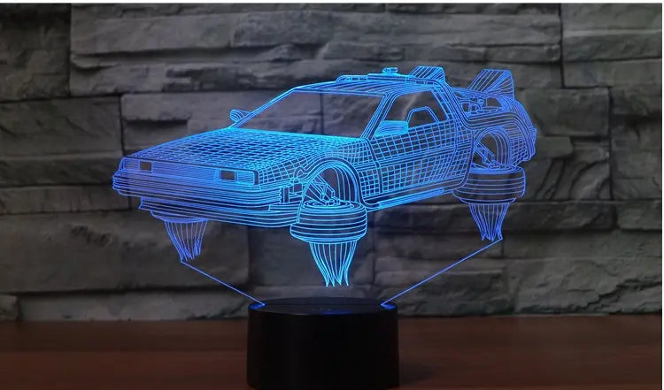 3D sci-fi car night light in seven colors, perfect for children's bedroom and study room decor