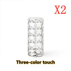 Nordic Crystal Lamp USB Table Lamp with Touch Dimming and RGB Color Changing Light for Bedroom and Home Decor